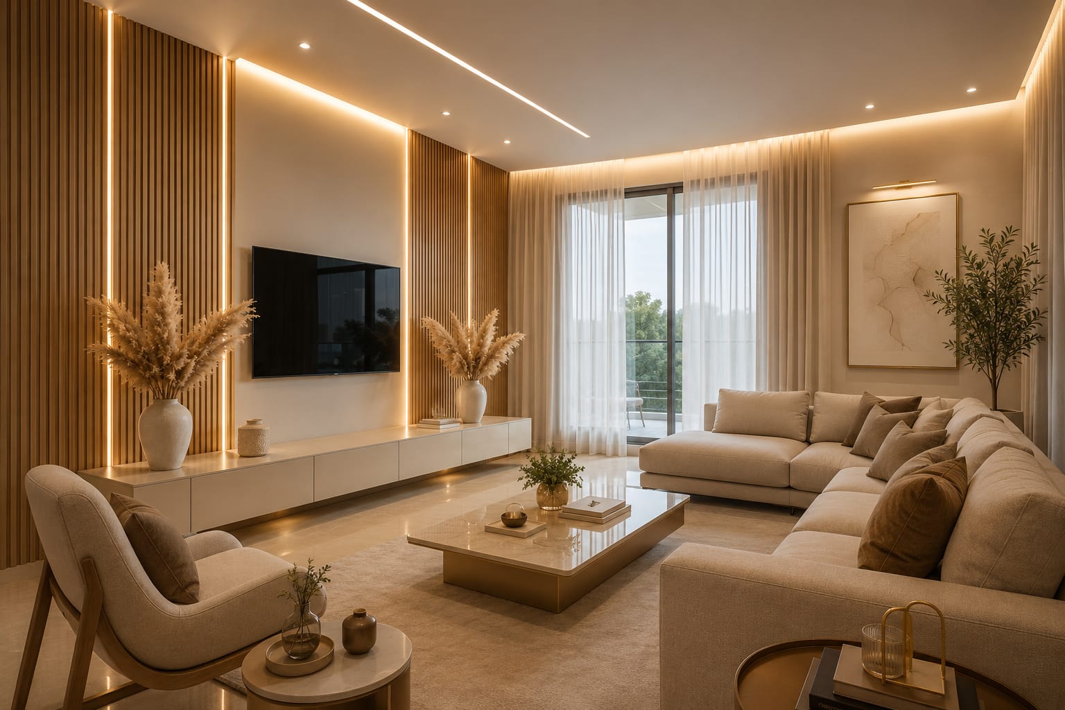 Living contemporâneo planejado pela Lima Ambientes